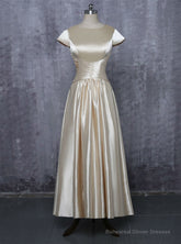 A-line Cap Sleeves Ankle Length Mother Of The Bride Dresses